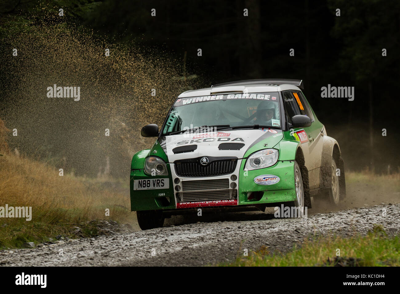 Skoda Motorsport al Galles World Rally Championship (WRC) Rally GB in Galles, Regno Unito Foto Stock