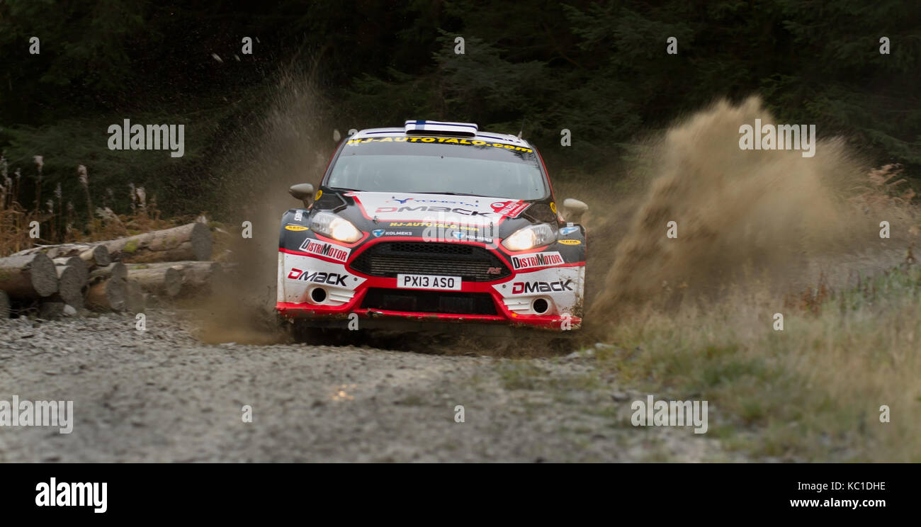 Jari Ketomaa al Galles World Rally Championship (WRC) Rally GB in Galles, Regno Unito Foto Stock