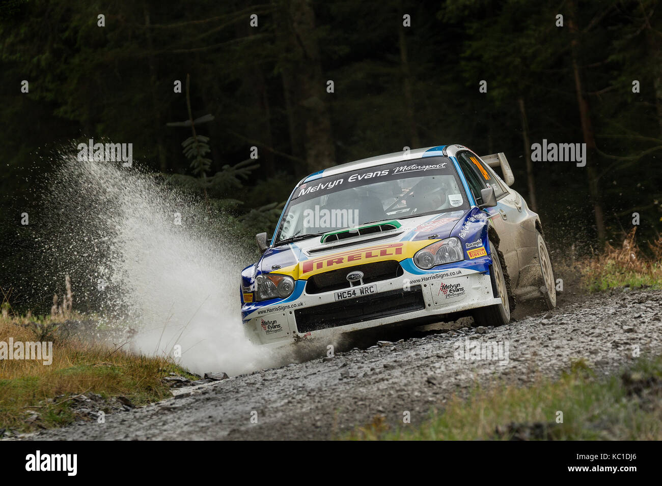 Subaru Impreza al Galles World Rally Championship (WRC) Rally GB in Galles, Regno Unito Foto Stock