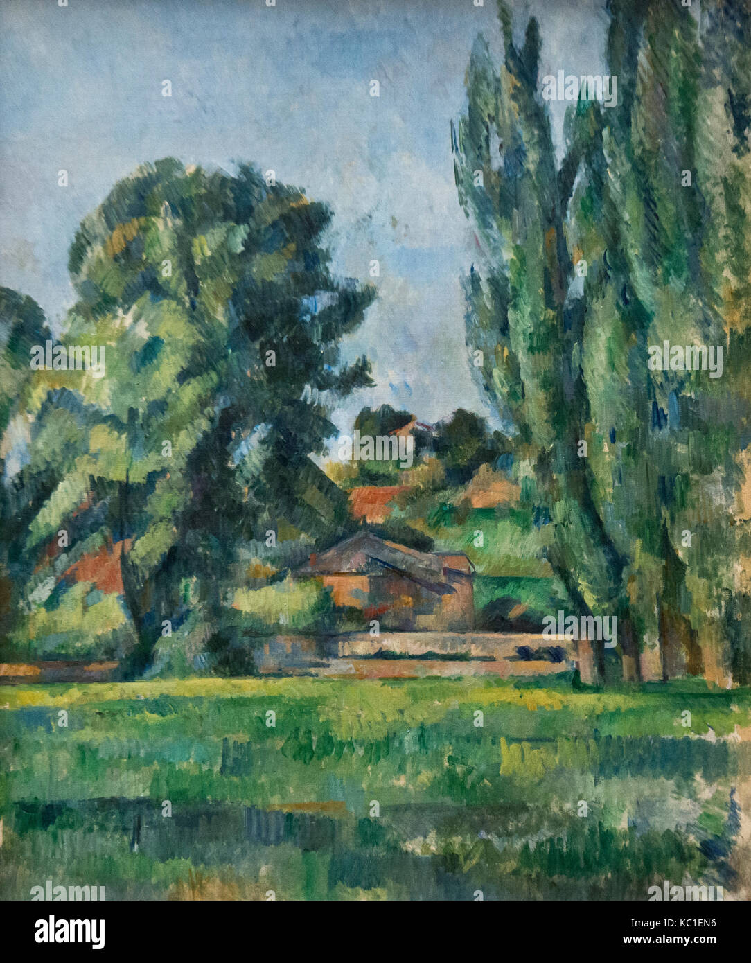 Paul Cezanne: Paesaggio con pioppi (1885-7) Foto Stock