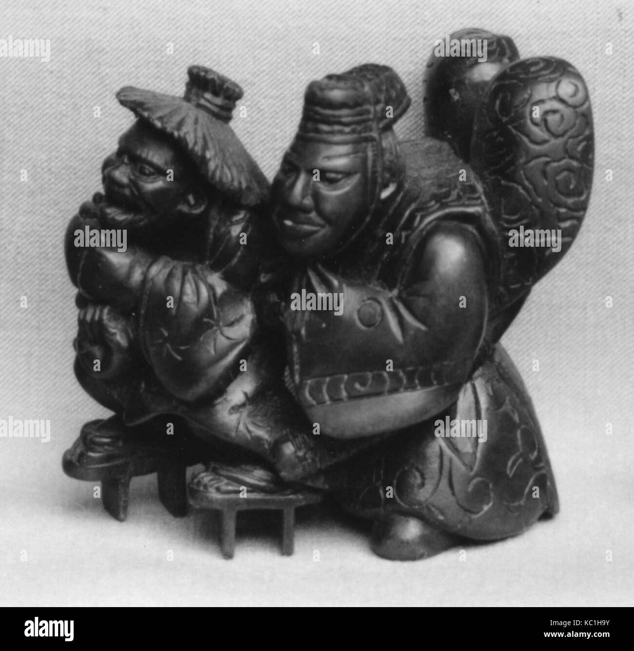 Netsuke, secolo XIX, Giappone, legno, H. 1 1/2 in. (3,8 cm); W. 1 5/8 in. (4.1 cm), Netsuke Foto Stock