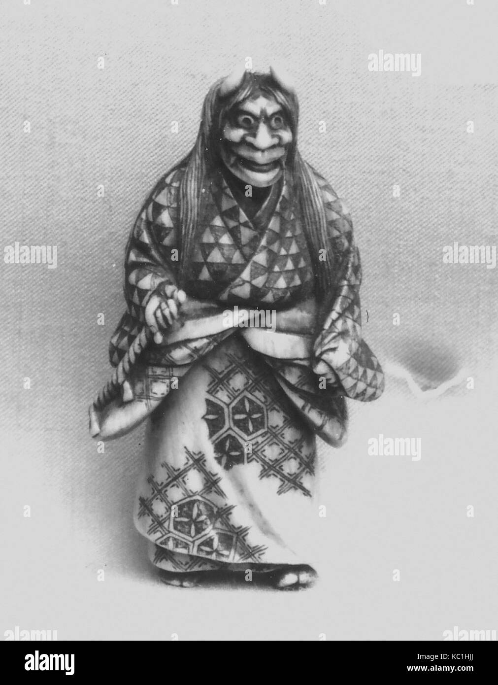 Netsuke di un attore, secolo XIX, Giappone, avorio, H. 2. (5,1 cm); W. 1. (2,5 cm); D. 3/4 in. (1.9 cm), Netsuke Foto Stock