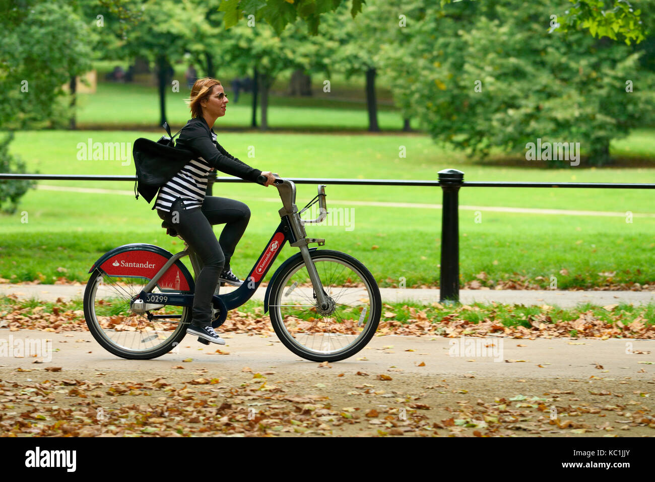 Possibilità di noleggio bici nel parco, Green Park, London, Regno Unito Foto Stock