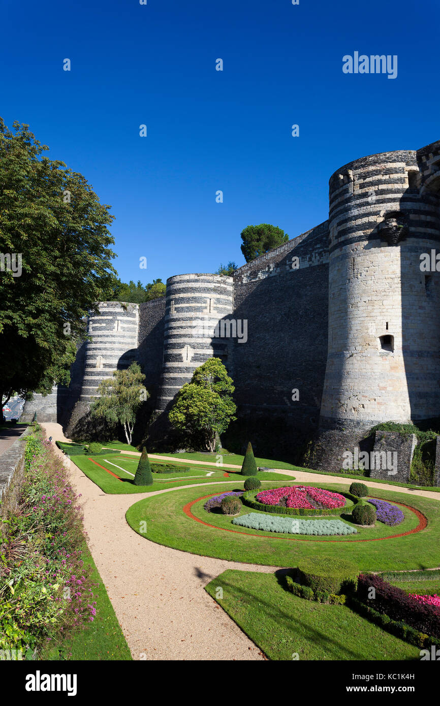 Castello di Angers, Maine-et-Loire, Francia Foto Stock