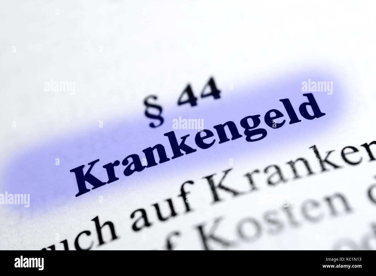 Krankengeld Foto Stock