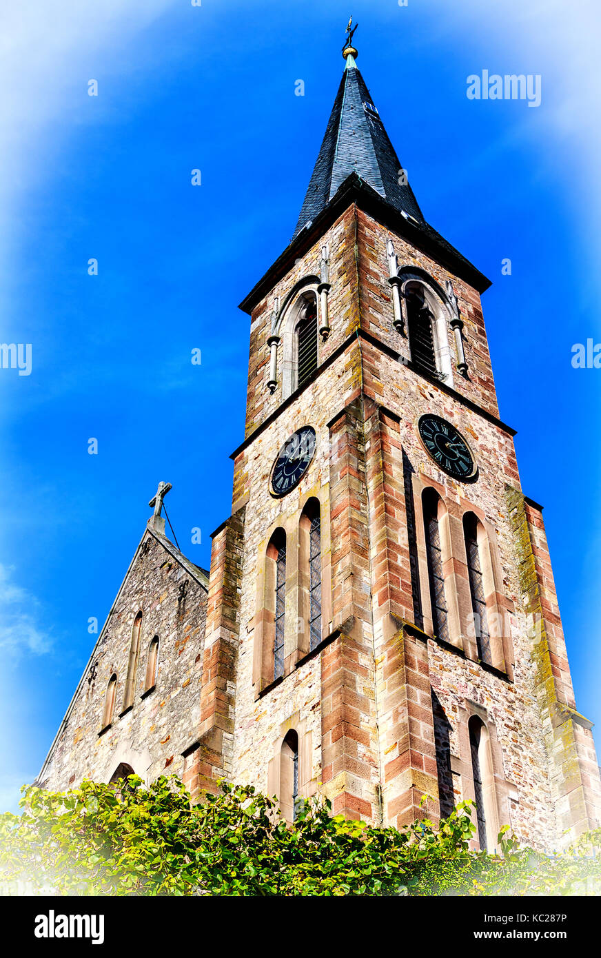 St. laurentius chiesa della città termale di Bad Soden Taunus, Germania Foto Stock