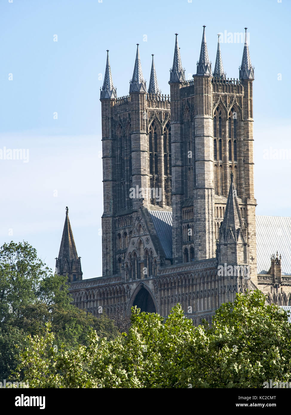 Cattedrale di Lincoln - fronte ovest Foto Stock