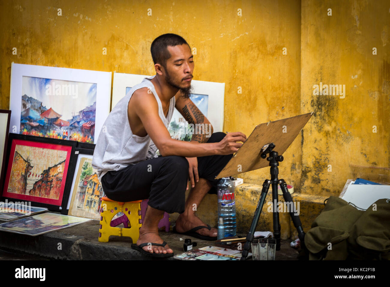 Il vietnamita artista di strada Foto Stock