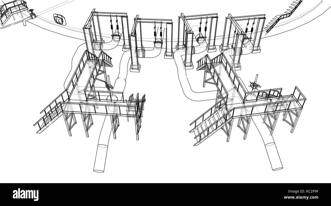 Serbatoio di accumulo di olio vettore. Illustrazione Vettoriale