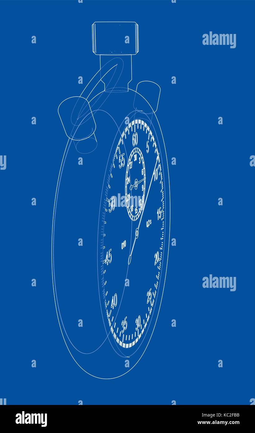 Il cronometro o il timer sketch. vettore Illustrazione Vettoriale