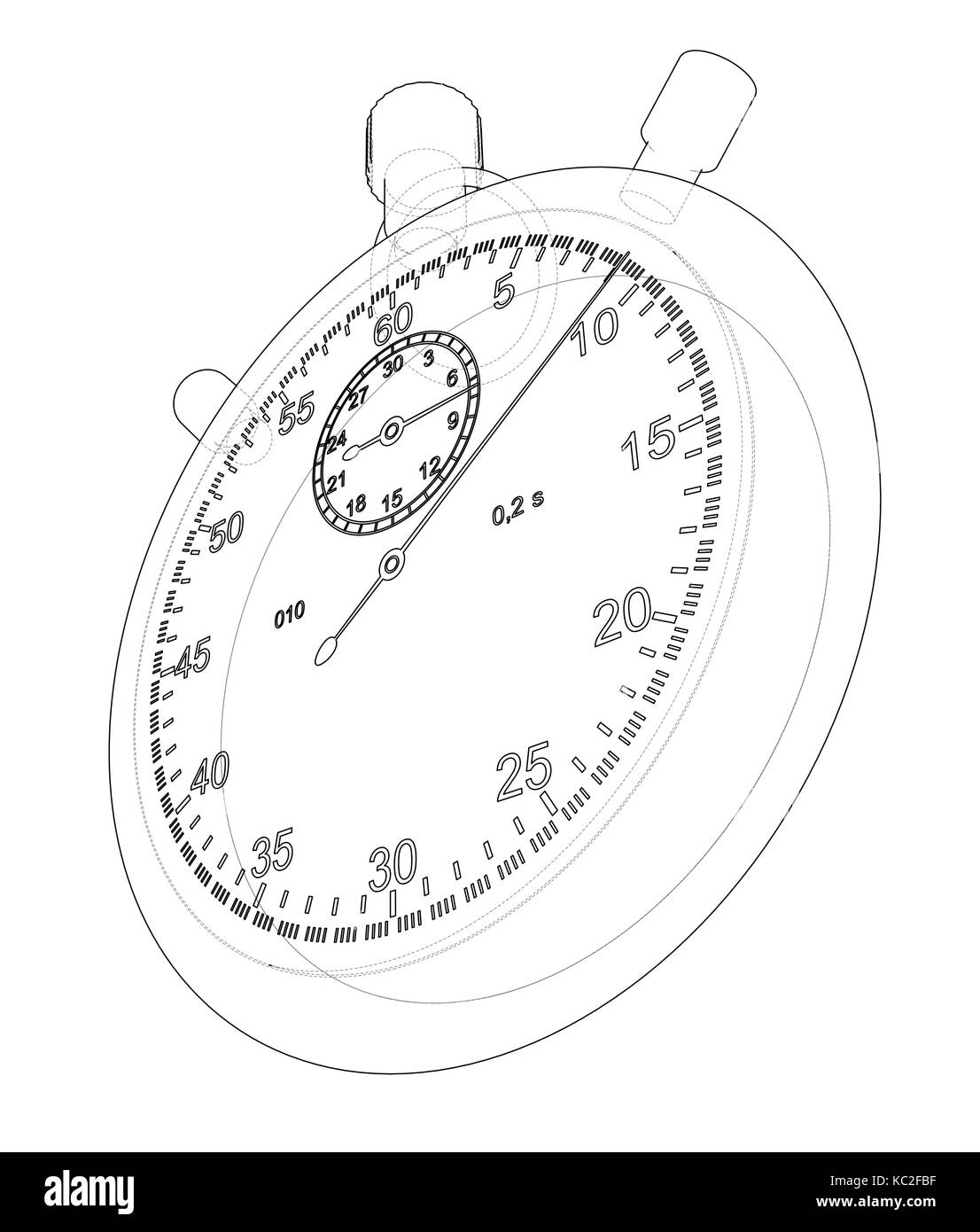 Il cronometro o il timer sketch. vettore Illustrazione Vettoriale