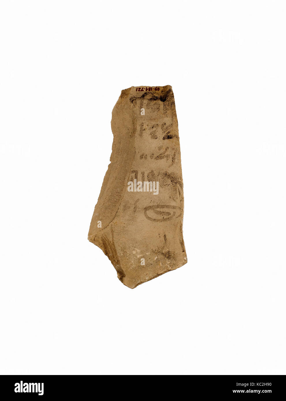 Ieratico ostracon, Nuovo Regno, Ramesside, Dynasty 20, ca 1186-1070 A.C., dall'Egitto, Alto Egitto, Tebe, Valle dei Re Foto Stock