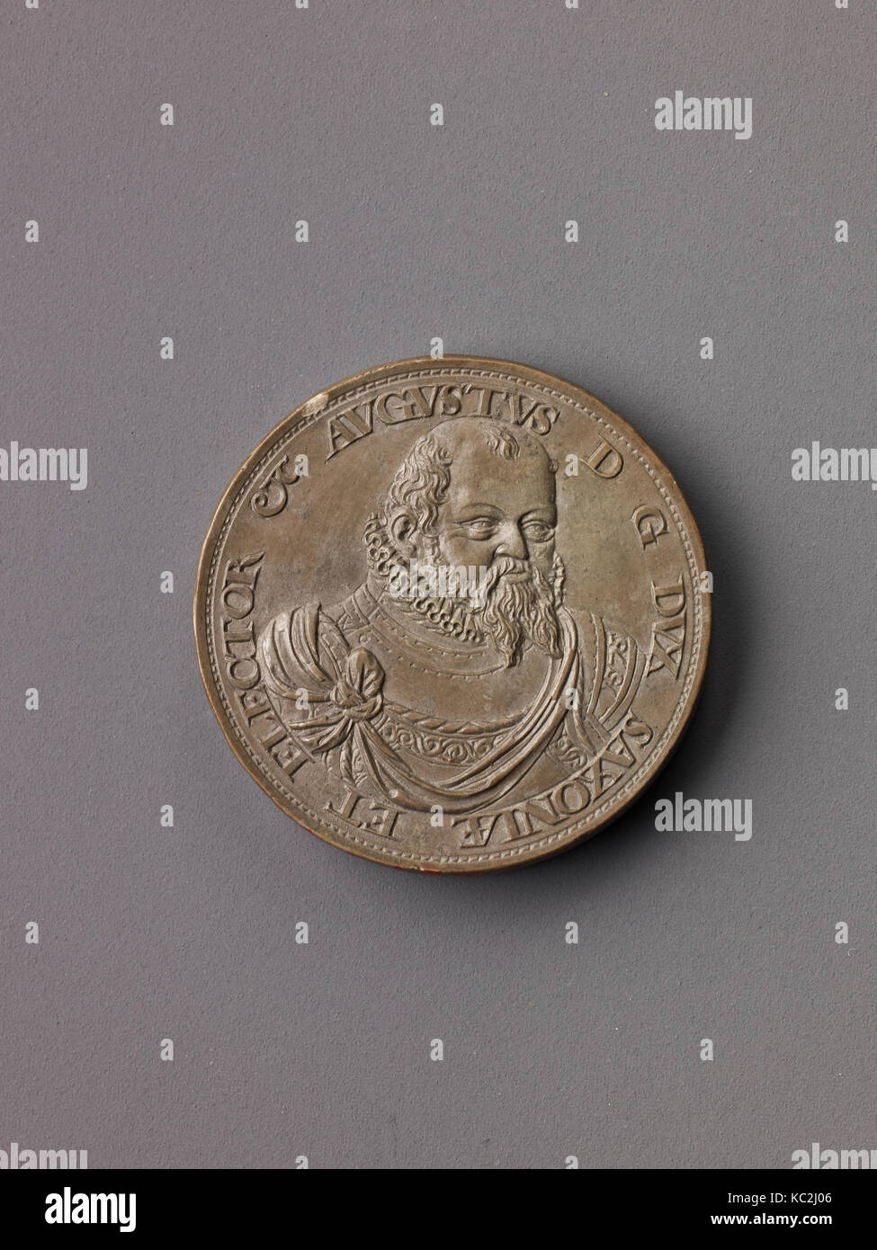 Il modello per una medaglia Ritratto di Augusto, Elettore di Sassonia, Tobias Wolff, 1575 Foto Stock