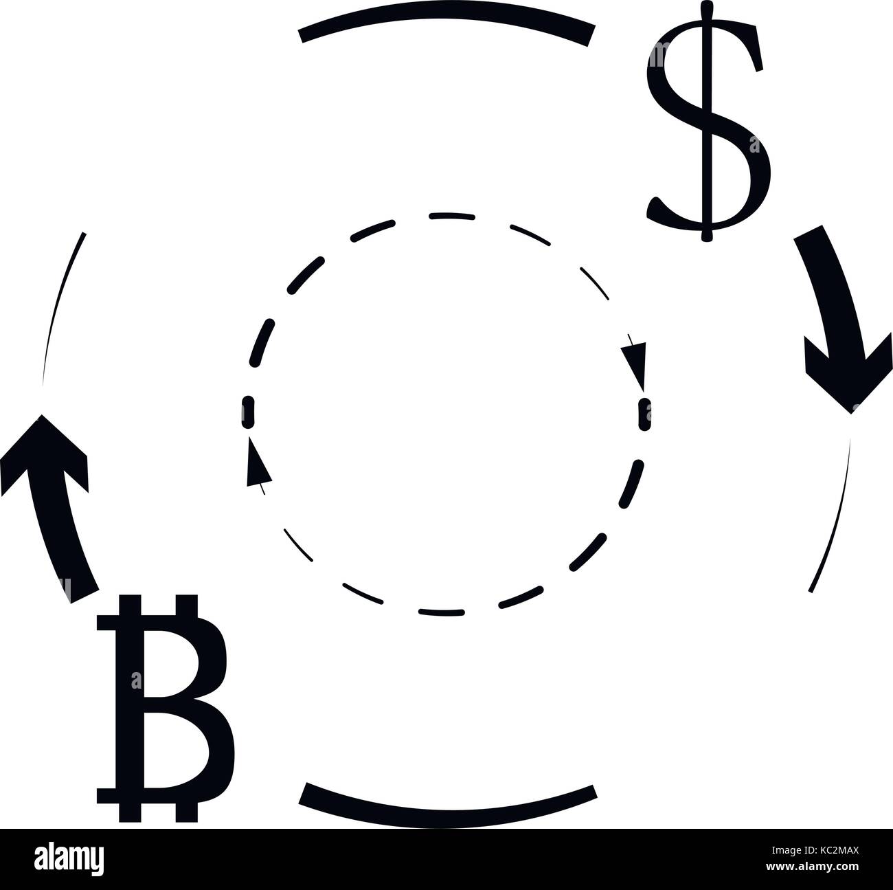 Dollaro e bitcoin cambio valuta. convertitore dollaro e crypto icona  Contanti. vettore btc valuta il trasferimento con illustrazione di USD  Immagine e Vettoriale - Alamy