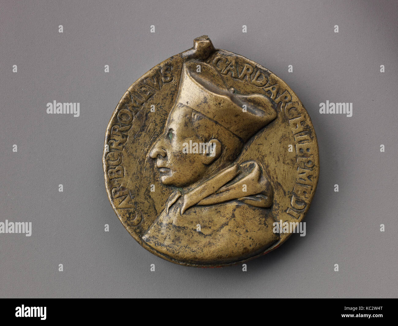 Medaglia: busto di Carlo Borromeo, ca. 1600 (eventualmente espressi nel XIX secolo Foto Stock