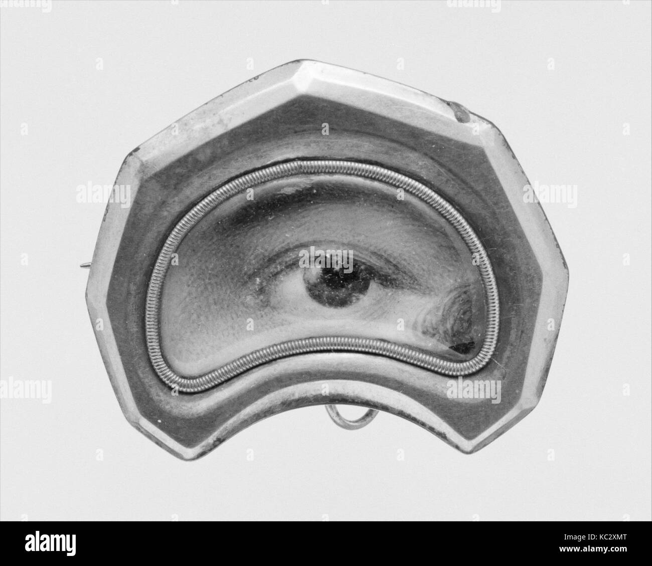 Occhio miniatura, avorio, irregolare, 1/2 x 7/8 in. (13 x 22 mm), miniature, pittore inglese (inizio del XIX secolo Foto Stock