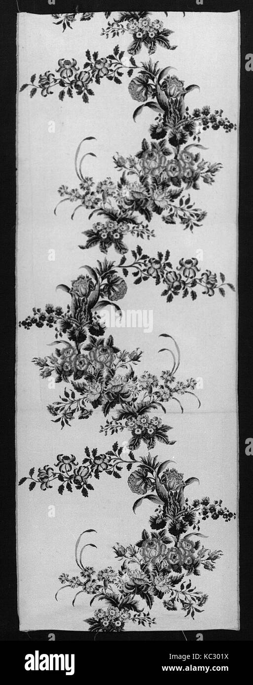 Pannello, ca. 1750, British, Spitalfields, seta, L. 56 1/4 x W. 19 7/8 pollici (142.9 x 50,5 cm) (larghezza del telaio), Textiles-Woven Foto Stock