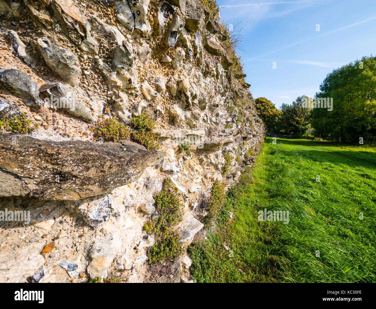 Silchester Città romana pareti, Silchester, Hampshire, Inghilterra Foto Stock