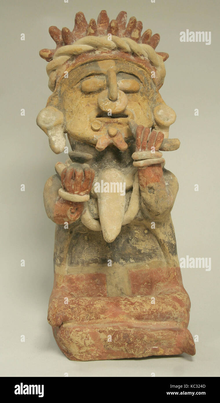 Figura seduta, 1st-V secolo, Ecuador, Bahia, ceramica H x W: 20 x 8 3/4 in. (50,8 x 22.2cm), Ceramics-Containers Foto Stock