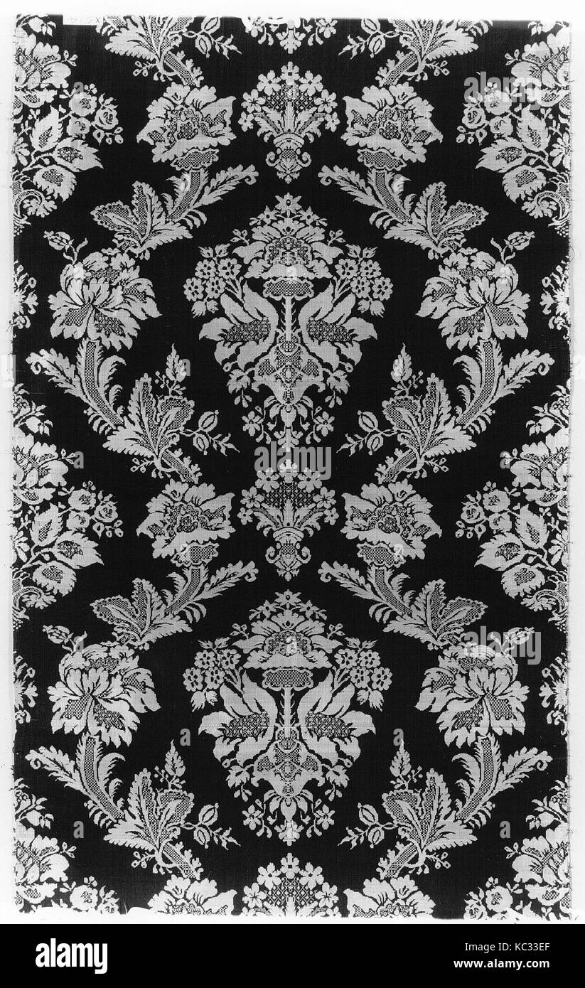 Pezzo, XVIII secolo, British, seta, complessivo: 38 x 21 1/4 in. (96,5 x 54 cm), Textiles-Woven Foto Stock