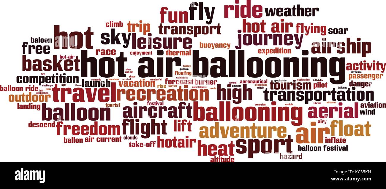La mongolfiera parola concetto cloud. illustrazione vettoriale Illustrazione Vettoriale