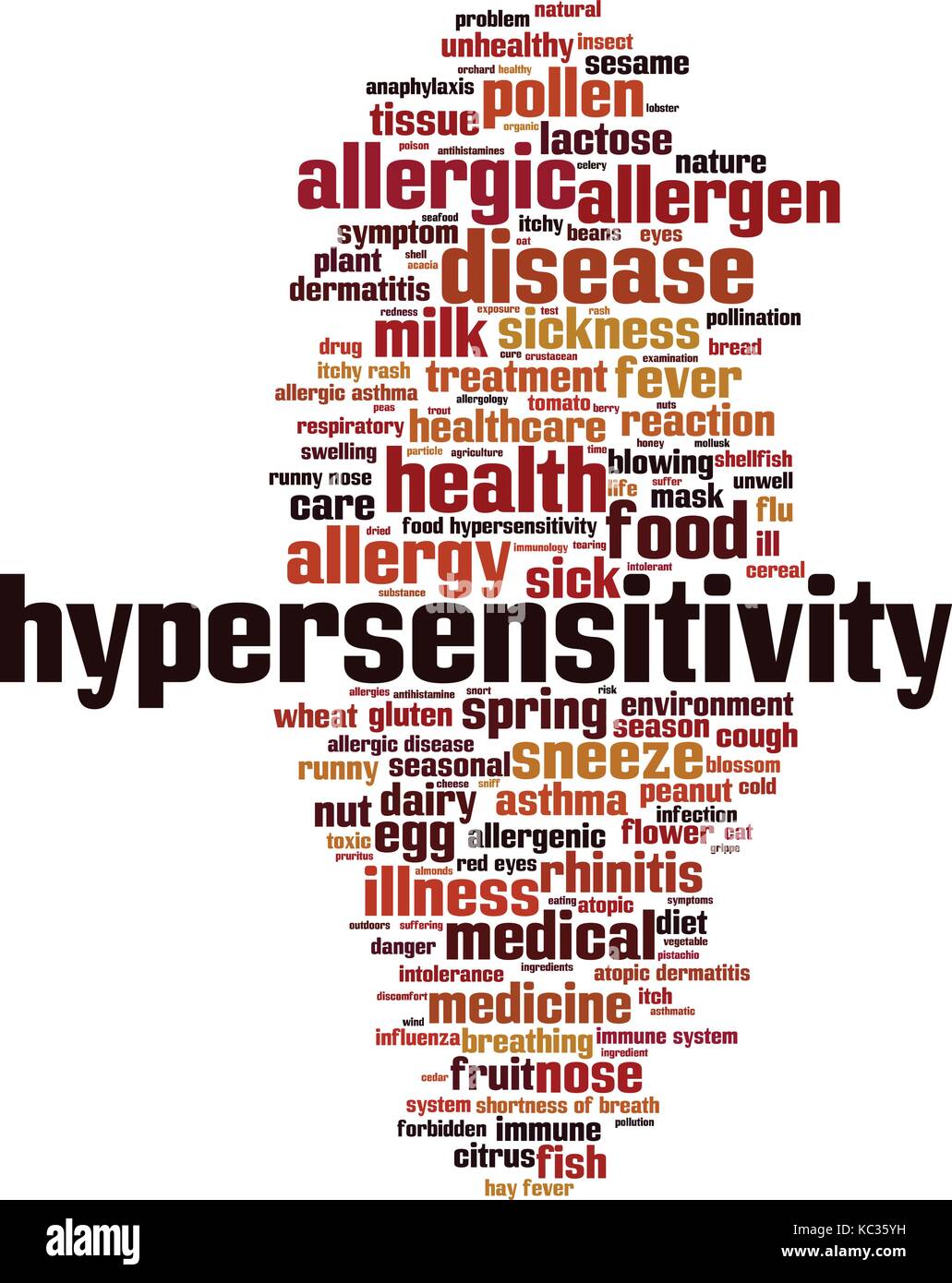 Parola di ipersensibilità concetto cloud. illustrazione vettoriale Illustrazione Vettoriale