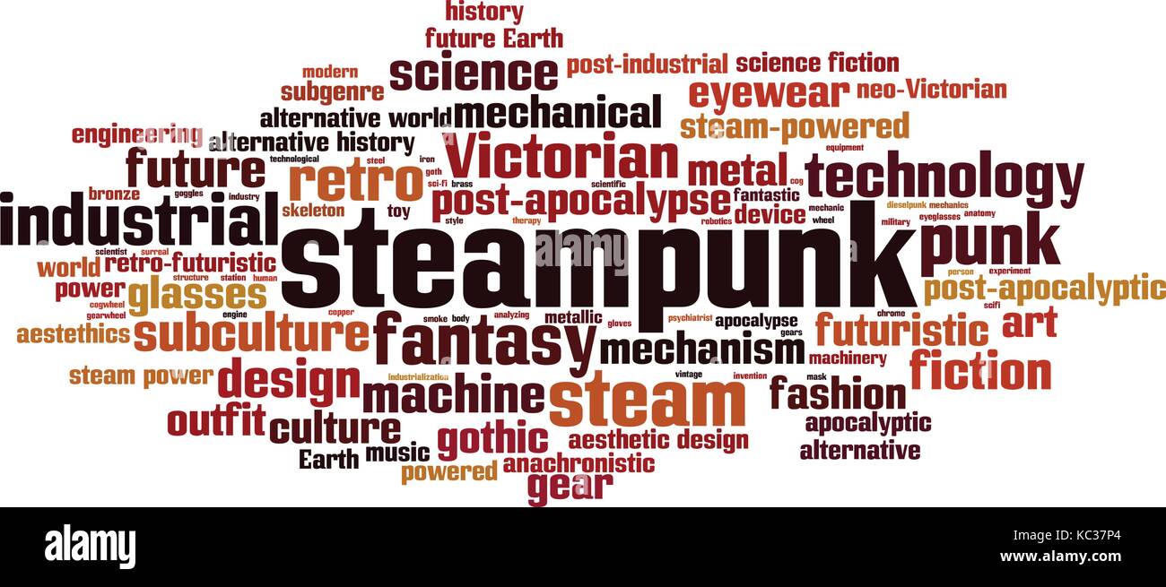 Steampunk parola concetto cloud. illustrazione vettoriale Illustrazione Vettoriale
