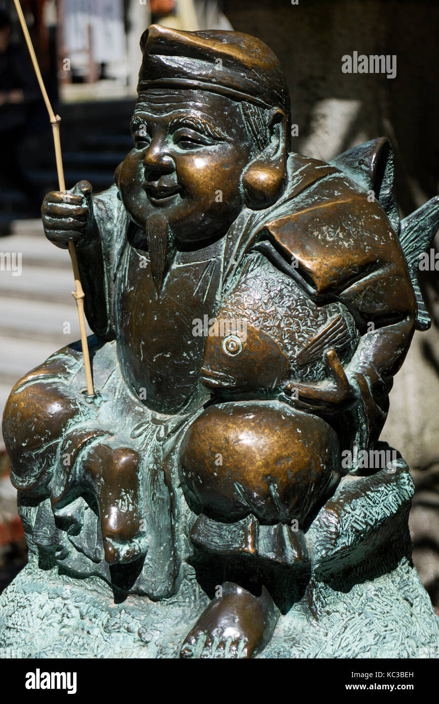 Kyoto, Giappone - 18 maggio 2017: ebisu statua, il dio giapponese dei pescatori e per fortuna, egli è uno dei sette dèi della fortuna Foto Stock