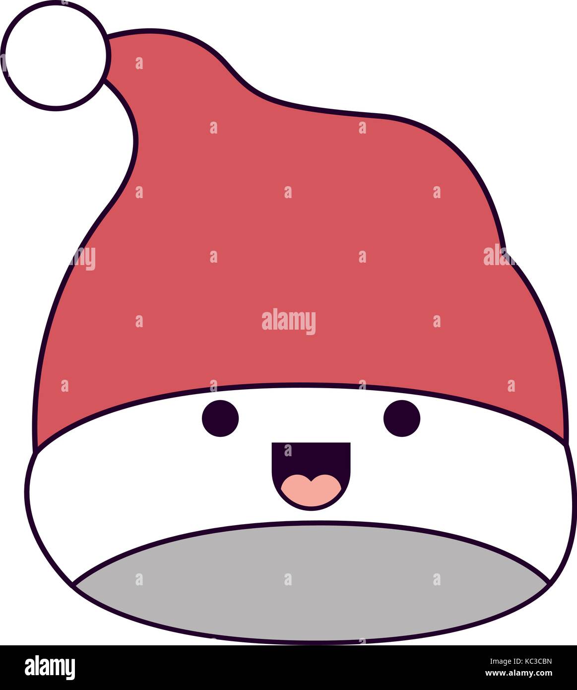 Kawaii cappello di Natale di santa claus espressione sorridente sul  silhouette colorato Immagine e Vettoriale - Alamy