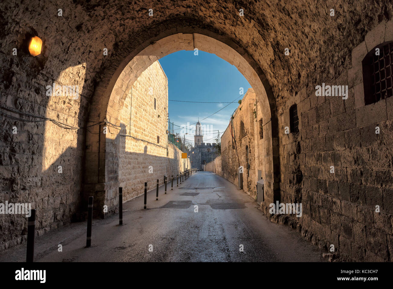 Gerusalemme street nella Città Vecchia, Israele. Foto Stock