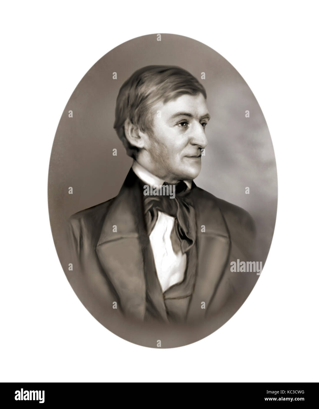 Ralph Waldo Emerson, 1803 - 1882, american saggista, poeta, docente Foto Stock