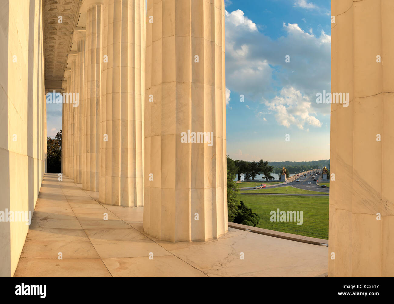 Arlington ponte dal Lincoln Memorial al tramonto, Washington dc, Stati Uniti d'America Foto Stock