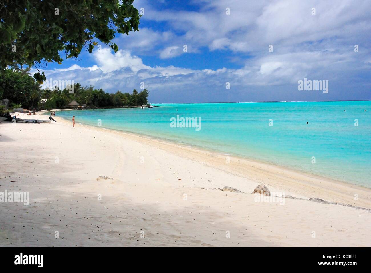 Matira Beach, Bora Bora Foto Stock