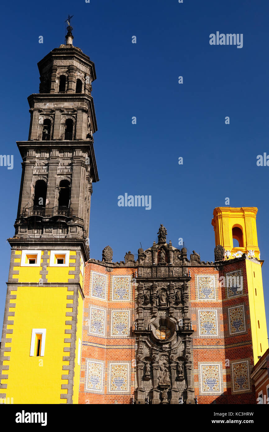 La chiesa di san francisco nella città di Puebla in Messico Foto Stock