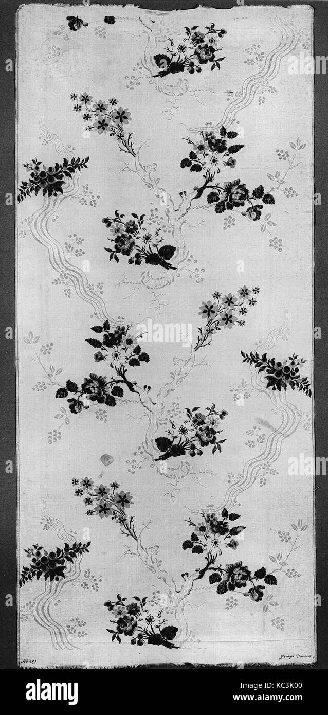 Pezzo, ca. 1760-65, britannico, Spitalfields, seta, 45 x 19 1/2a. (114,3 x 49.5cm), Textiles-Woven Foto Stock