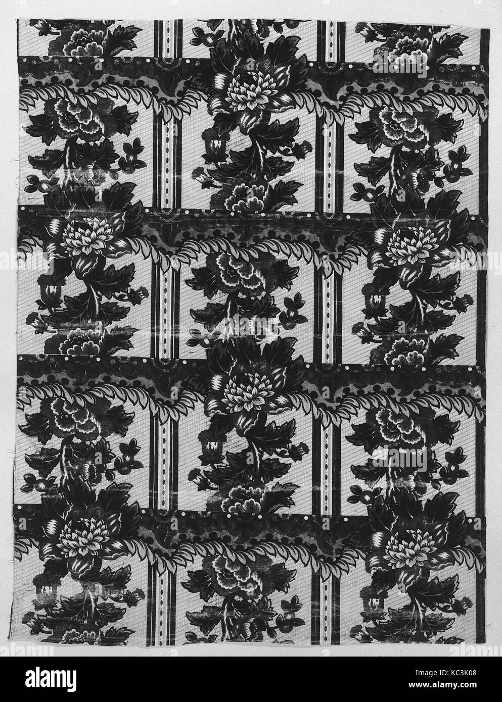 Pezzo, ca. 1830, British, cotone, L. 32 1/2 x W. 24 1/4 pollici (larghezza del telaio), Textiles-Printed Foto Stock