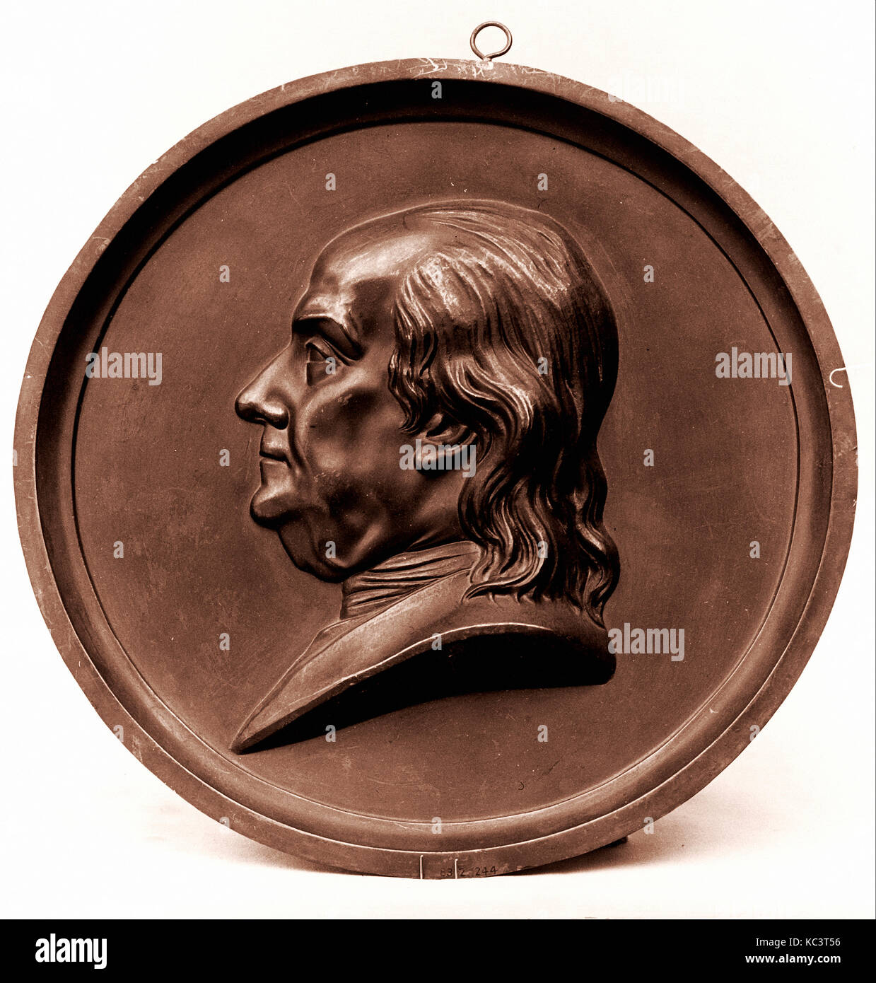 La placca, 1800-1883, realizzato in Francia, rame, Diam. 8 7/8 in. (22,5 cm), metallo Foto Stock