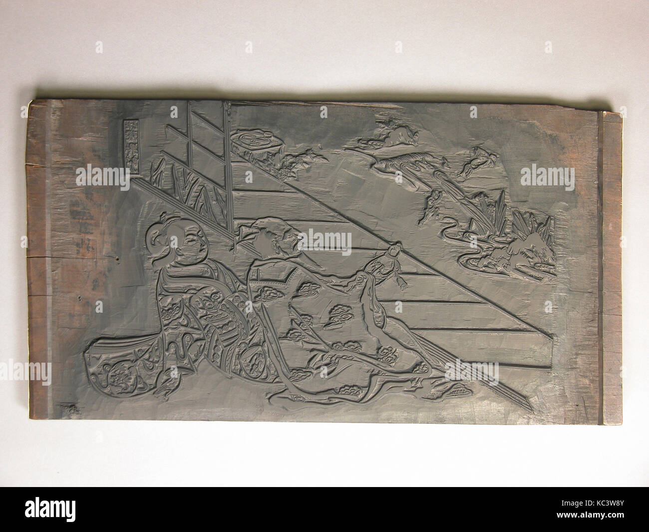 Woodblock per una illustrazione da Nishikawa Sukenobu, illustrazione originale progettato da Nishikawa Sukenobu, XVIII secolo Foto Stock