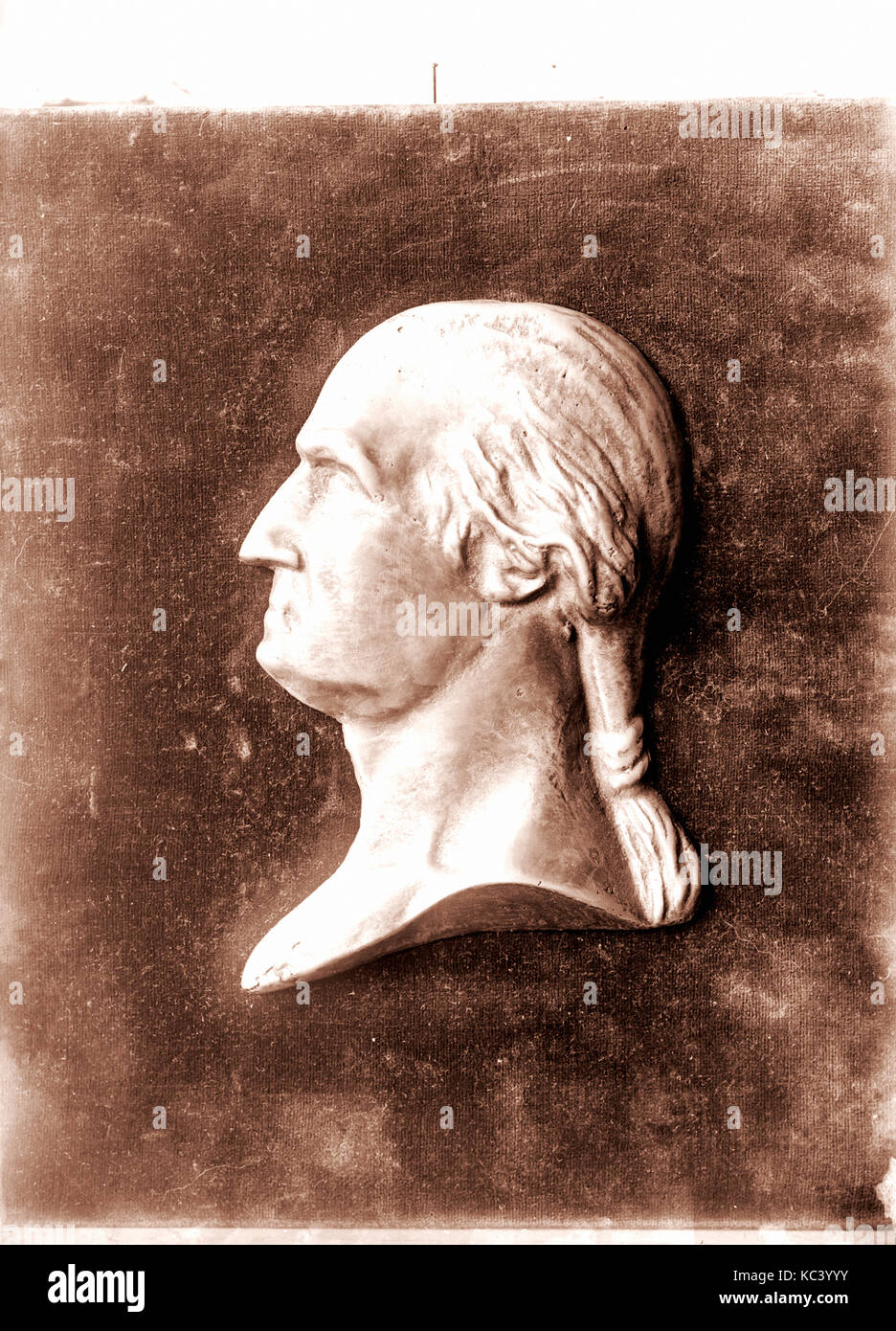 George Washington, 1890-1906, bronzo, 5 x 3 1/2 in. (12,7 x 8,9 cm), scultura, Victor David Brennero (American (nato in Lituania Foto Stock