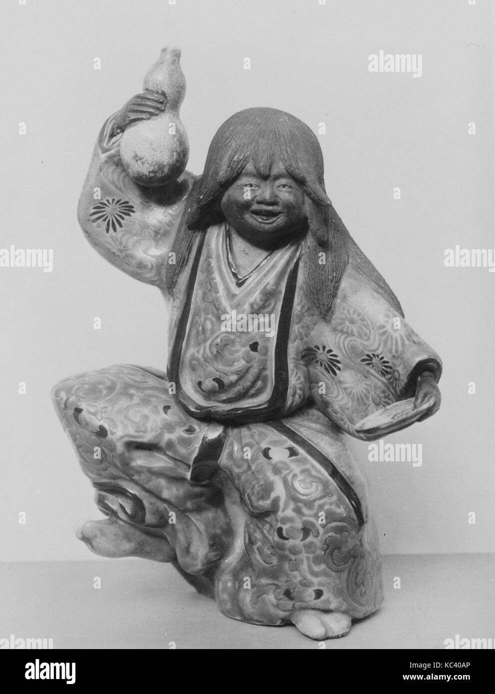 Alcova ornamento in forma di Shojo, periodo Edo (1615-1868), 1750, Giappone, maioliche decorate in smalti e oro (Awata ware), H. 9 Foto Stock