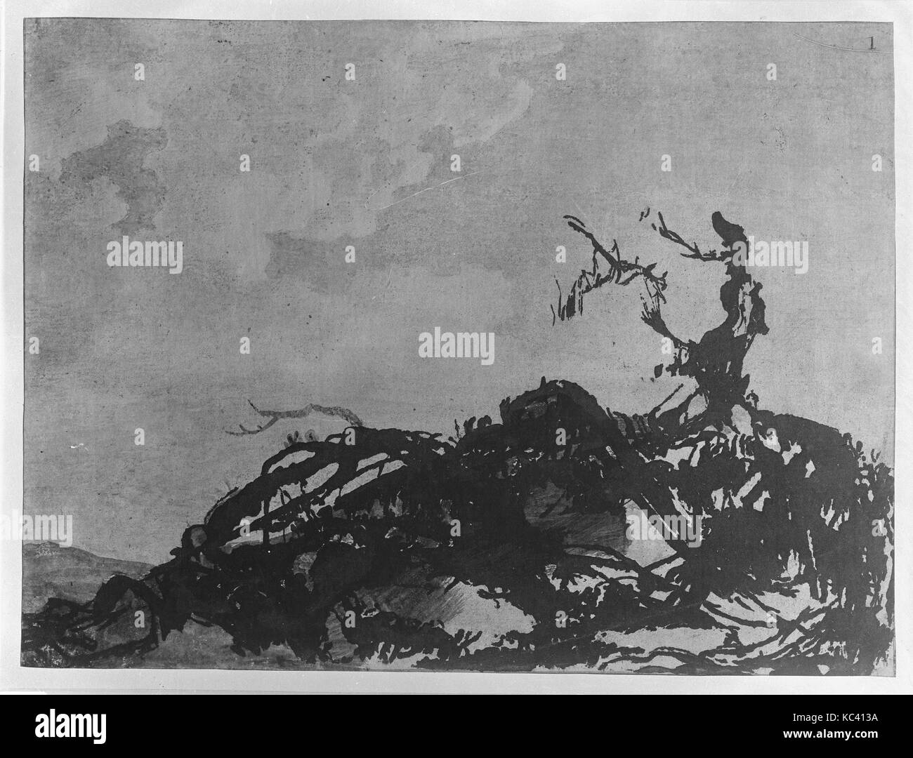 Albero caduto, ca. 1785 ad acquaforte e acquatinta, foglio: 9 x 12 in. (22,8 x 30,5 cm) (rifilati a picture line), stampe, Alexander Foto Stock