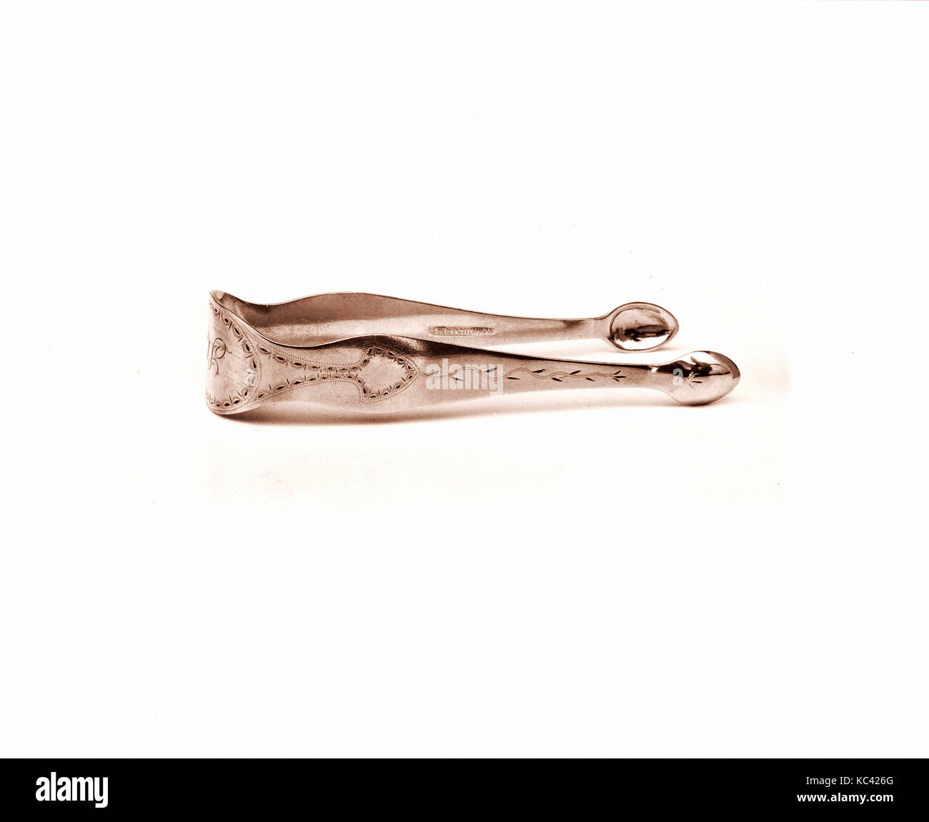 Tenaglie, 1800-1830, American, argento, L. 5 3/4 in. (14,6 cm), Argento, J. Hutchinson (active ca. 1820-39 Foto Stock