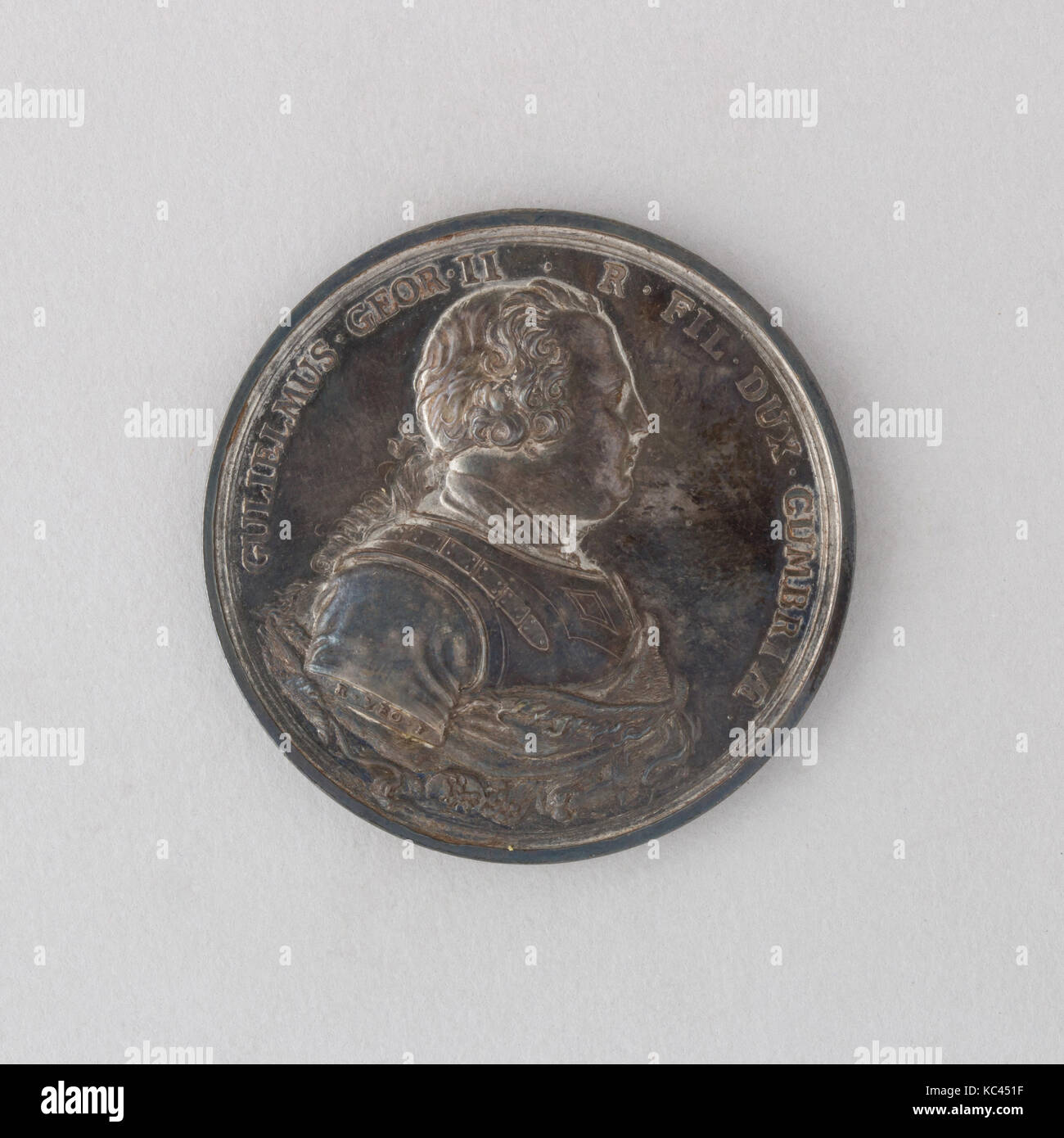 Medaglia che mostra la Battaglia di Culloden e William duca di Cumberland, figlio di Giorgio II, 1746 Foto Stock