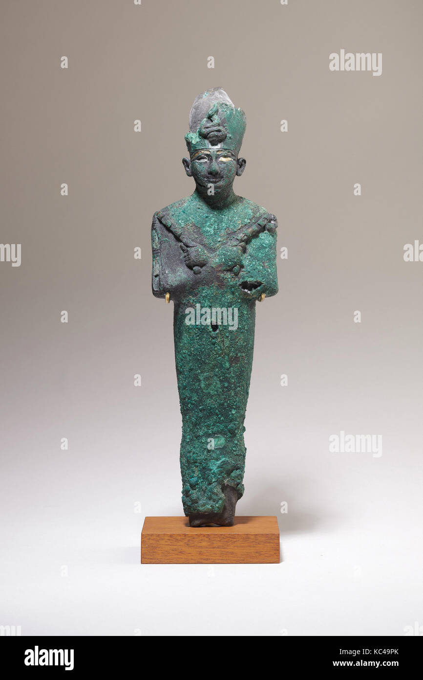 Osiride, Terzo Periodo Intermedio, Dynasty 21-25, ca. 1070-664 A.C., dall'Egitto, di bronzo o di lega di rame, 33,2 × 10,1 × 5,6 cm (1 Foto Stock