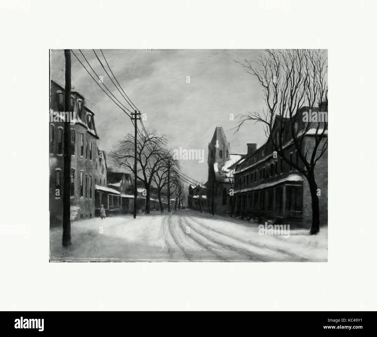 Il sole d'inverno, ca. 1939, pastello su carta, H. 21-1/8, W. 28 pollici, disegni, Glenn Stuart Pearce (American, 1909-1986 Foto Stock
