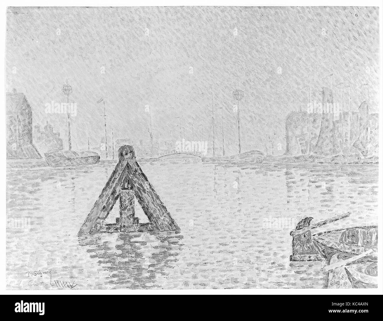 Porto di Vlissingen, 1897, Litografia a colori; primo stato di tre, foglio: 12 1/8 x 16 3/16 in. (30,8 x 41,1 cm), stampe, Paolo Foto Stock