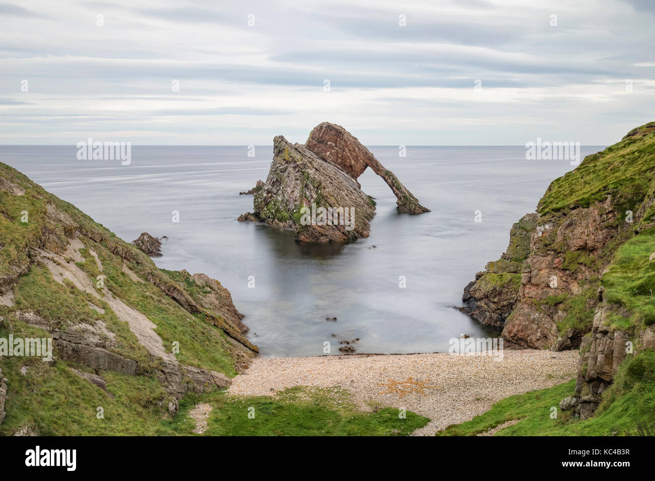 Bow Fiddle Rock, Portknockie, murene, Scotland, Regno Unito Foto Stock