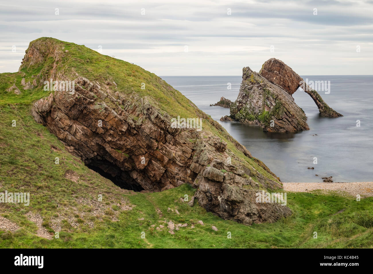 Bow Fiddle Rock, Portknockie, murene, Scotland, Regno Unito Foto Stock