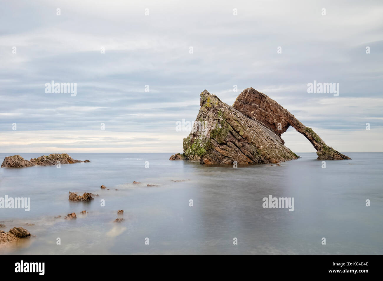 Bow Fiddle Rock, Portknockie, murene, Scotland, Regno Unito Foto Stock