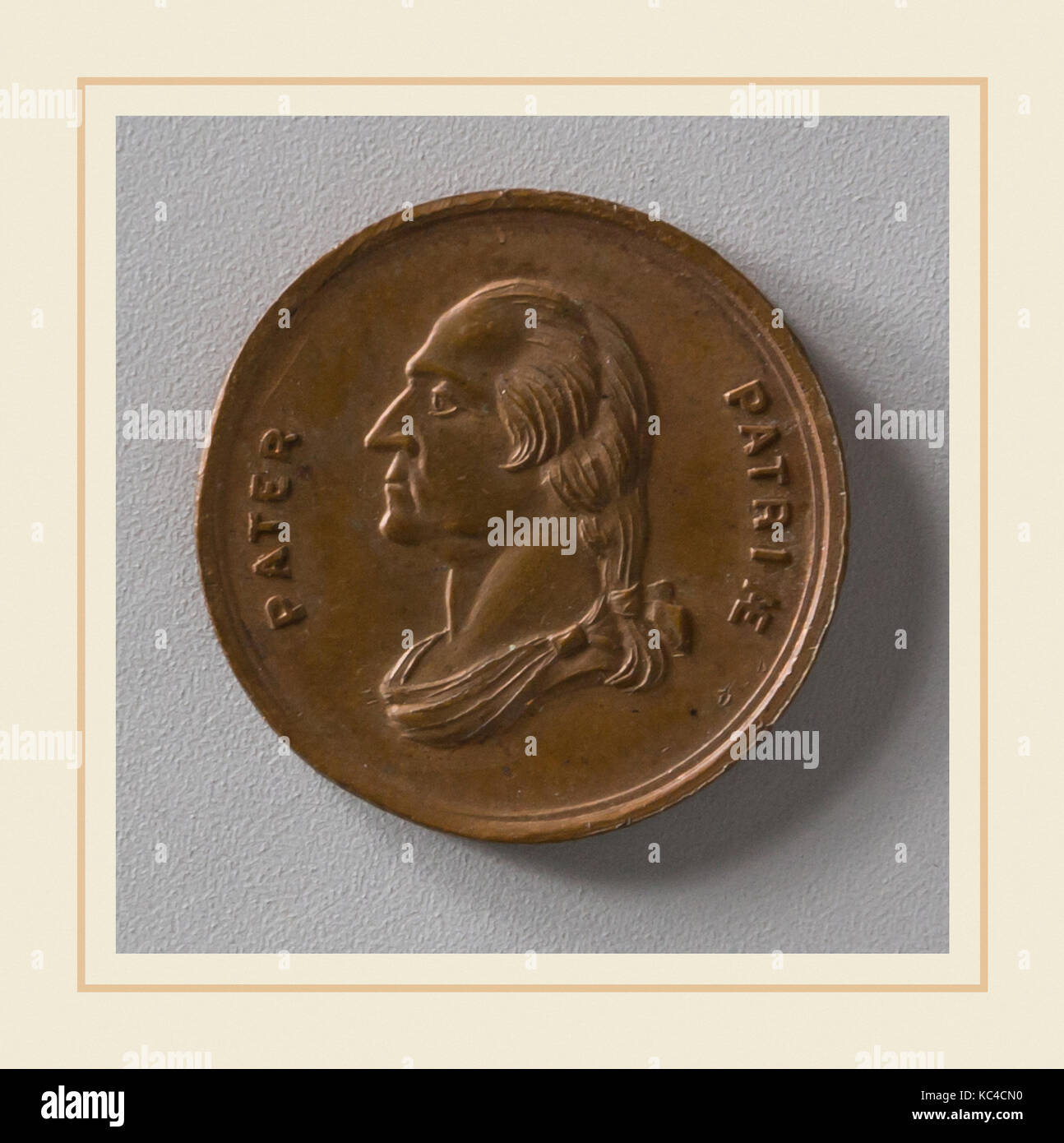 Medaglia, 1859, probabilmente rame dorato, Diam. 13/16 in. (2.1 cm), metallo Foto Stock